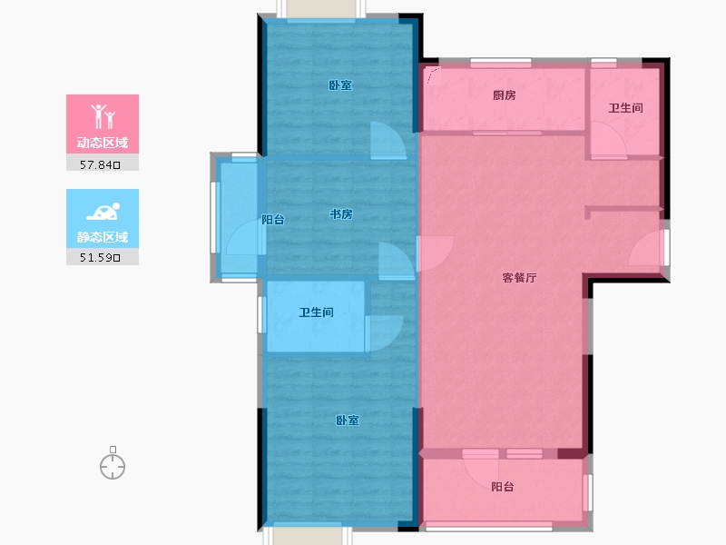 湖北省-武汉市-北辰优+国际青年互动特区-99.00-户型库-动静分区