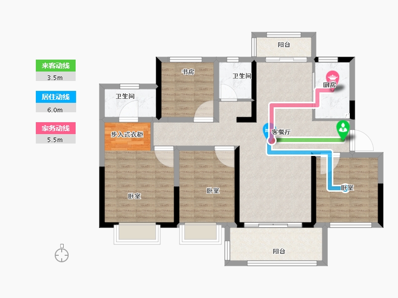 浙江省-温州市-新力琥珀园-102.00-户型库-动静线