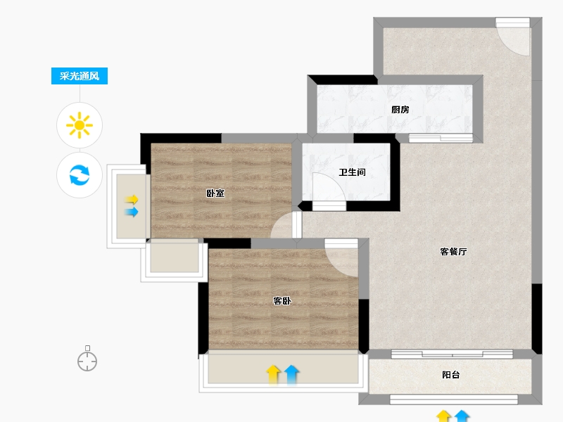 广东省-珠海市-第首未来港-59.00-户型库-采光通风