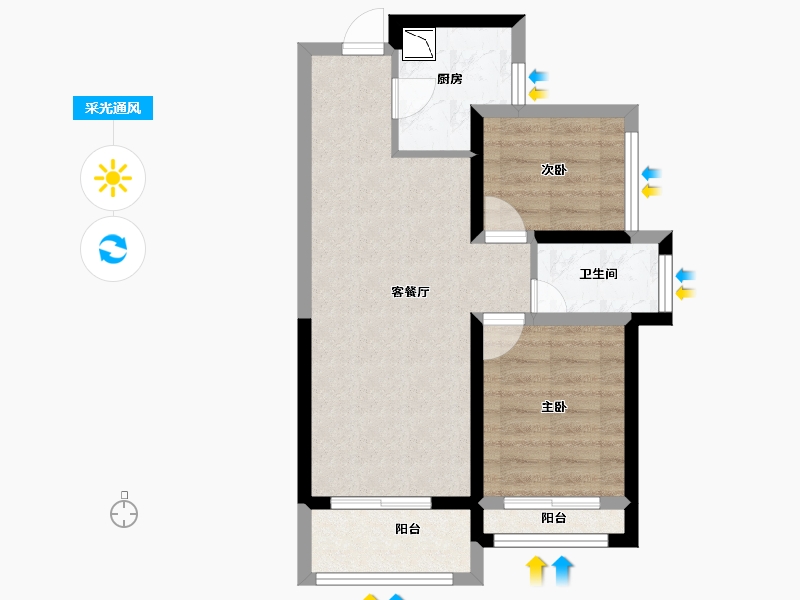 广东省-深圳市-朗泓龙园大观-53.57-户型库-采光通风