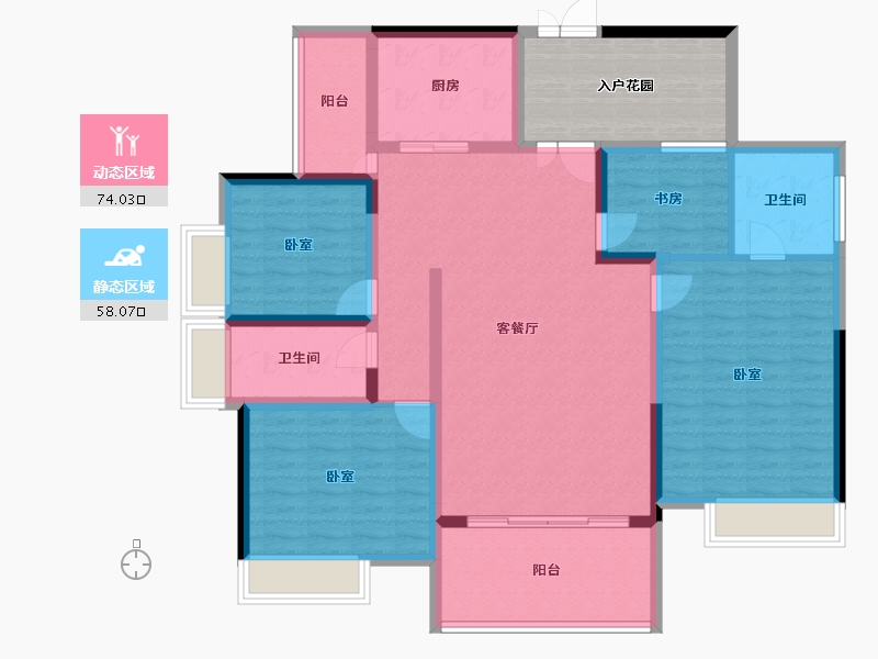 广东省-东莞市-鼎峰尚境-128.94-户型库-动静分区