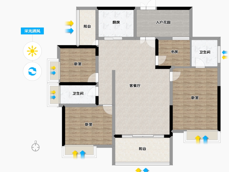 广东省-东莞市-鼎峰尚境-128.94-户型库-采光通风