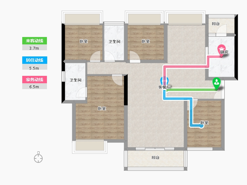 广东省-深圳市-华盛西荟城4期-107.72-户型库-动静线