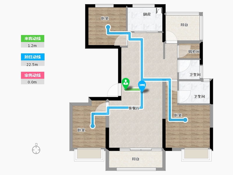 湖南省-岳阳市-中梁·首府-100.01-户型库-动静线