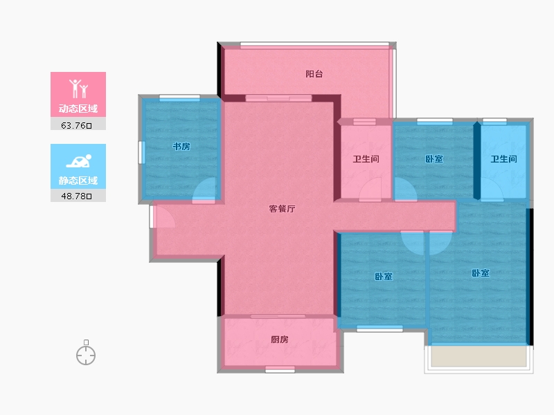 广东省-汕头市-中海铂悦府-100.82-户型库-动静分区