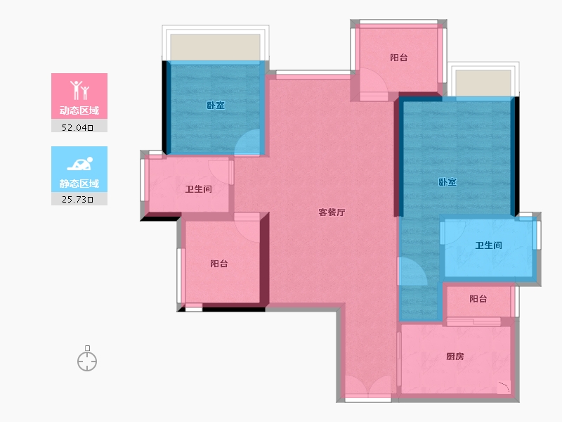 广东省-深圳市-珑门名苑-68.32-户型库-动静分区