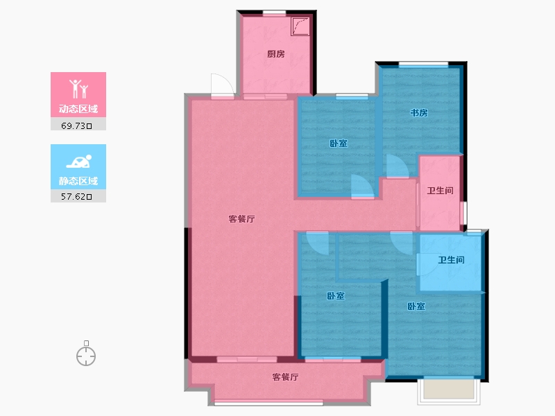 湖南省-长沙市-弘阳昕悦府-114.00-户型库-动静分区