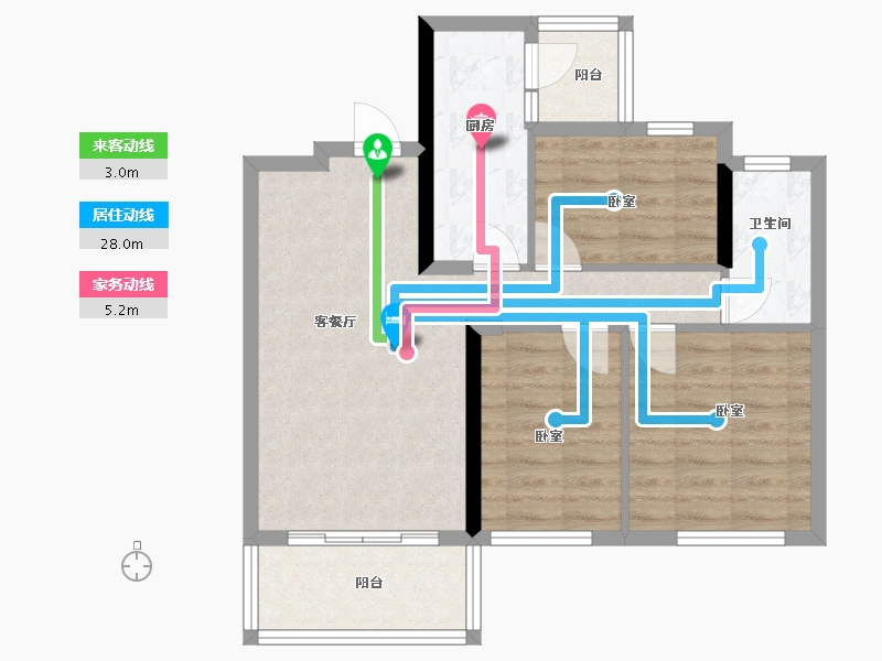 湖南省-长沙市-中煤和悦府-69.32-户型库-动静线