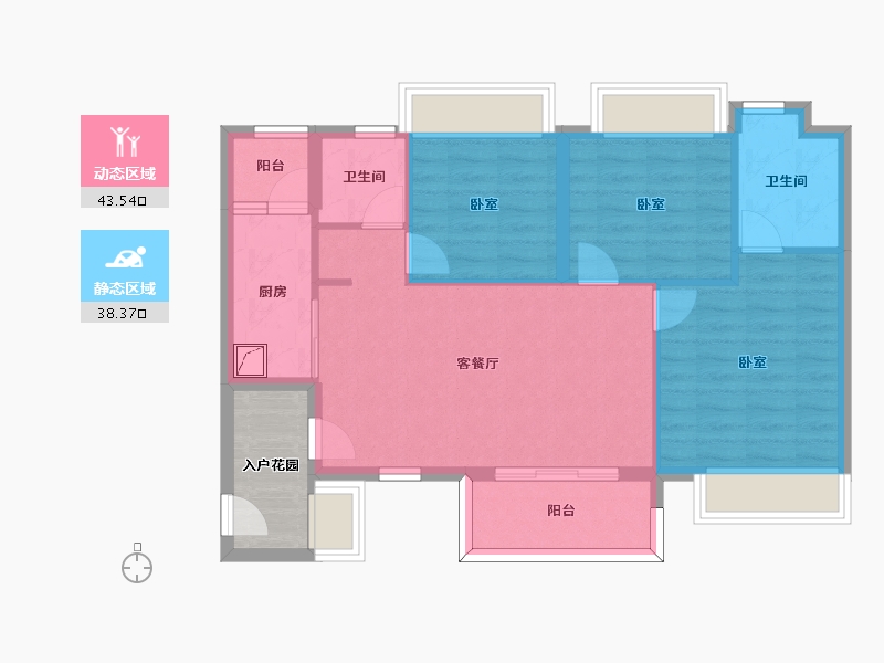 广东省-清远市-英德富力金禧花园-78.00-户型库-动静分区