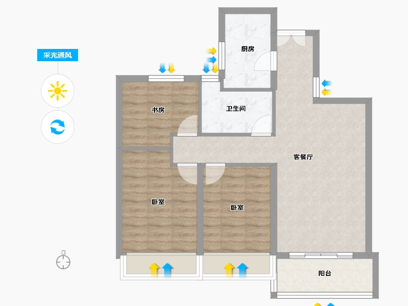 广东省-珠海市-翠湖香山·百合苑-74.11-户型库-采光通风