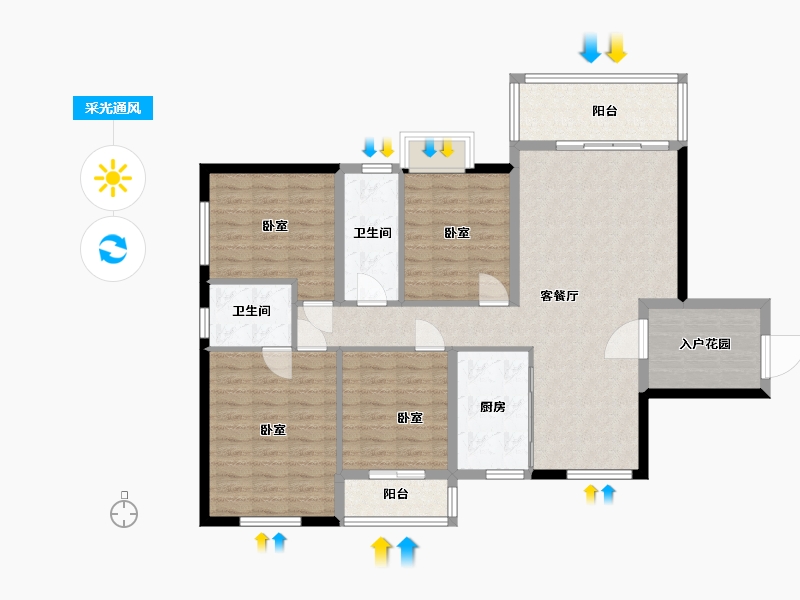 湖南省-怀化市-金达华府-113.77-户型库-采光通风