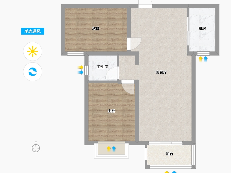 山西省-太原市-靖烨・天朗美域-65.21-户型库-采光通风