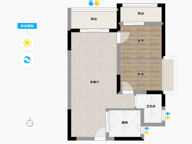 广东省-深圳市-新世界松风明月-54.05-户型库-采光通风