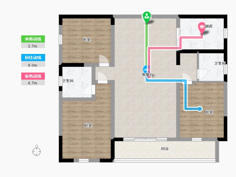 湖南省-怀化市-華園-106.00-户型库-动静线