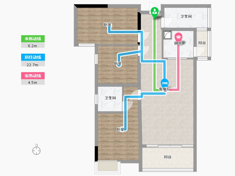 湖南省-娄底市-五江·碧桂园城市广场-91.25-户型库-动静线