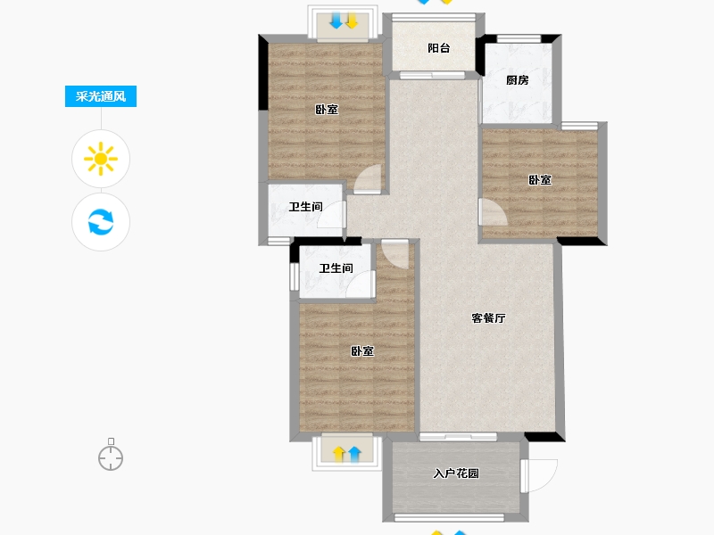 广东省-汕头市-丰迪馨悦-96.31-户型库-采光通风