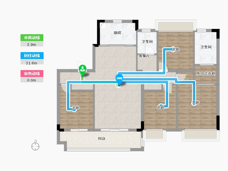 河南省-信阳市-世茂云玺-113.29-户型库-动静线