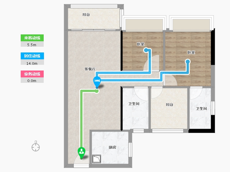 广东省-广州市-碧桂园凤凰湾-73.00-户型库-动静线