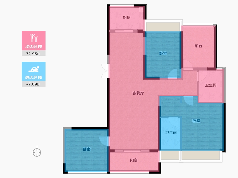 广东省-广州市-美的绿城凤起兰庭-108.21-户型库-动静分区