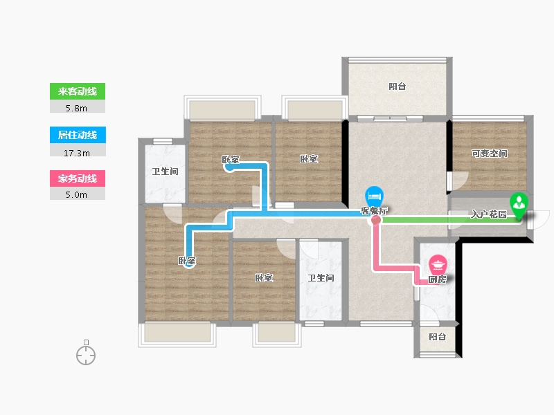 湖南省-娄底市-五江·碧桂园城市广场-119.66-户型库-动静线