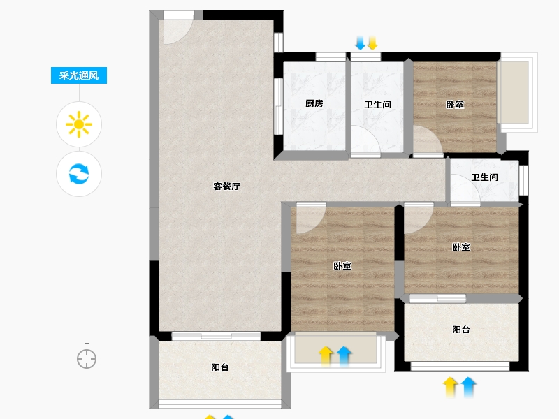 广东省-深圳市-新世界松风明月-74.21-户型库-采光通风