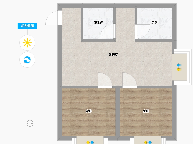 海南省-海口市-广物・滨江海岸-41.13-户型库-采光通风