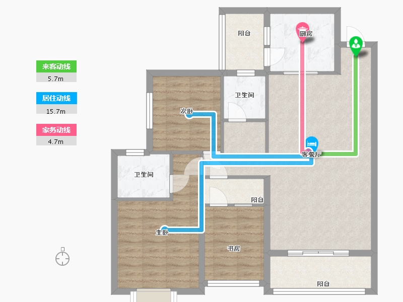 湖南省-张家界市-尚德公馆-92.80-户型库-动静线