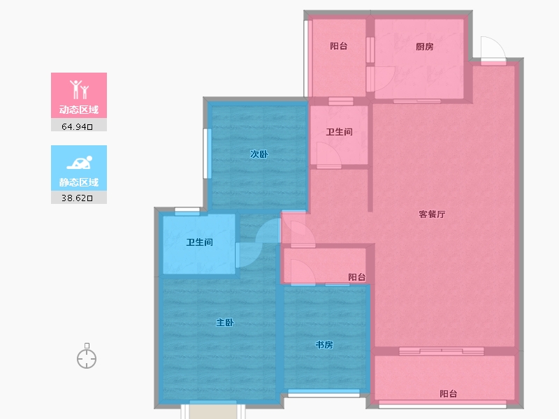 湖南省-张家界市-尚德公馆-92.80-户型库-动静分区