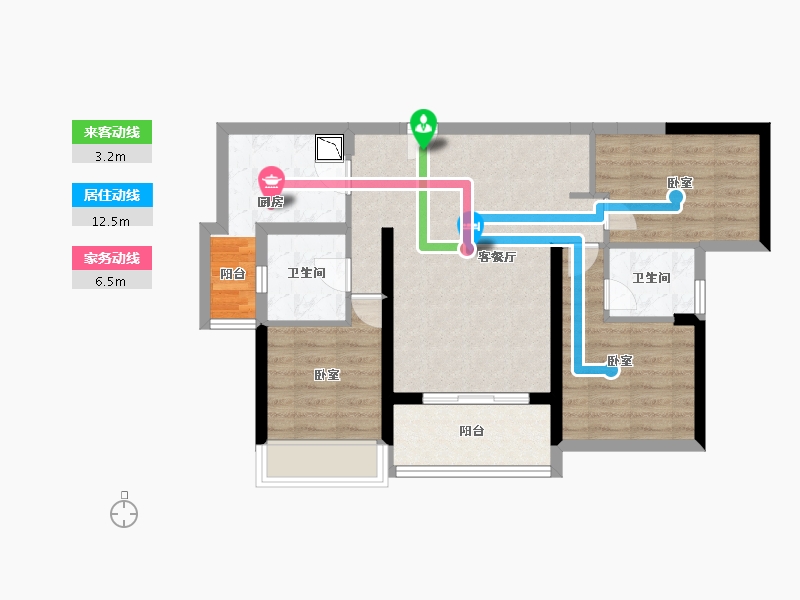 广东省-深圳市-合正丹郡-74.73-户型库-动静线