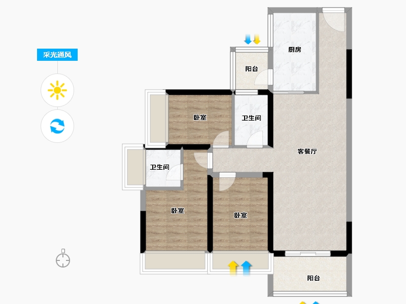 广东省-深圳市-合正丹郡-83.00-户型库-采光通风