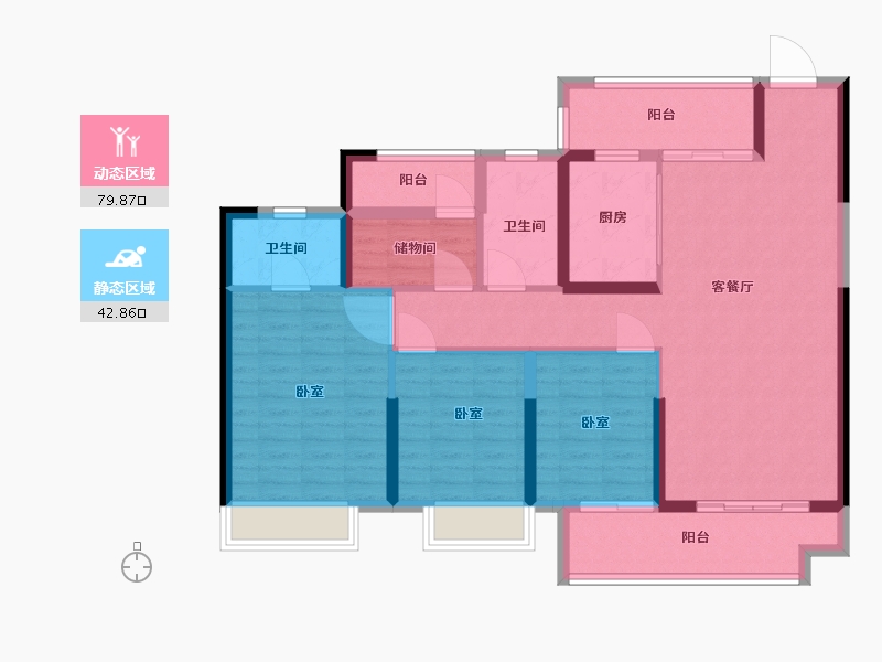 湖南省-长沙市-澳海文澜府-110.00-户型库-动静分区