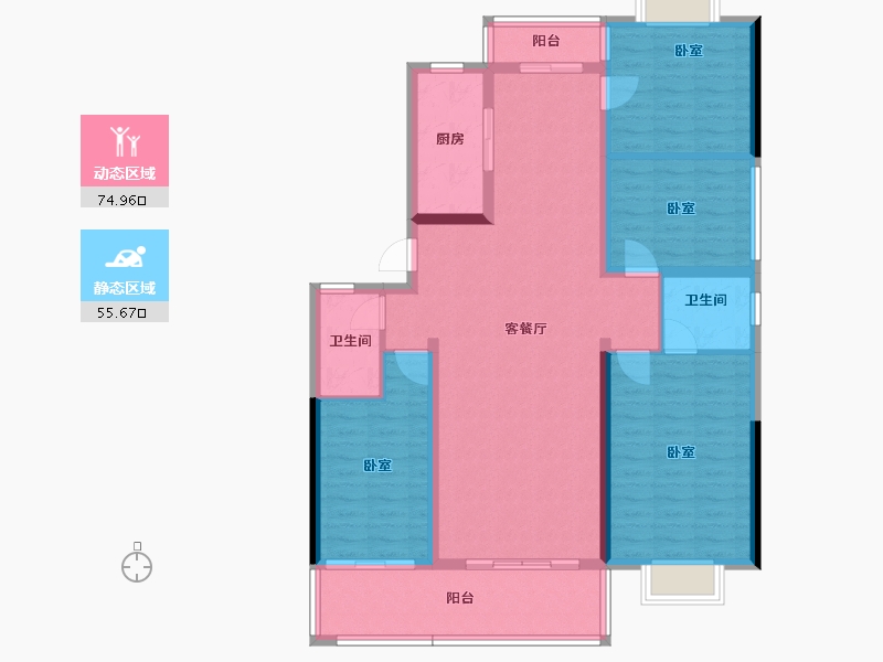 湖南省-长沙市-中煤和悦府-117.71-户型库-动静分区