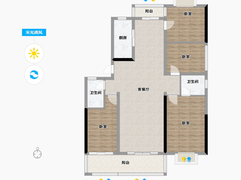 湖南省-长沙市-中煤和悦府-117.71-户型库-采光通风