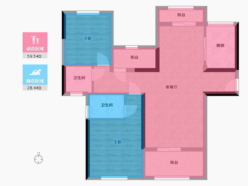 湖北省-十堰市-芳华里-77.70-户型库-动静分区