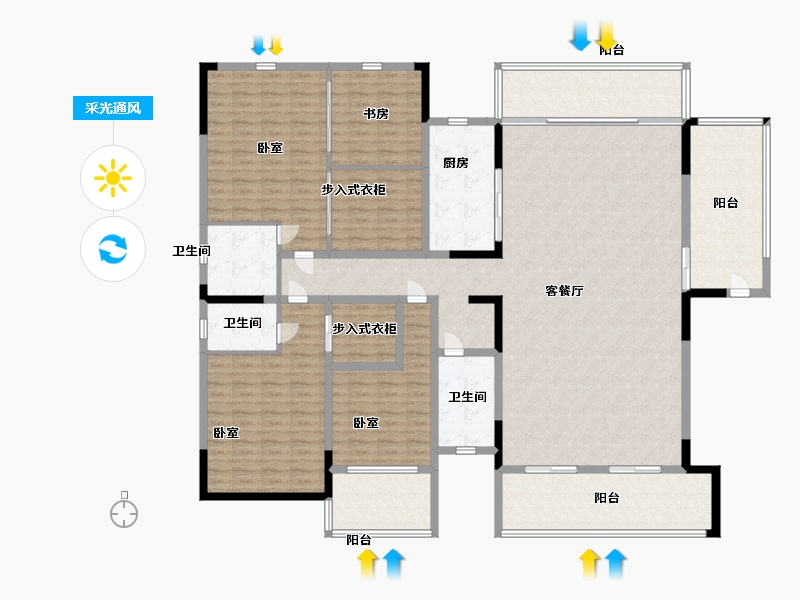 湖南省-怀化市-華園-226.99-户型库-采光通风