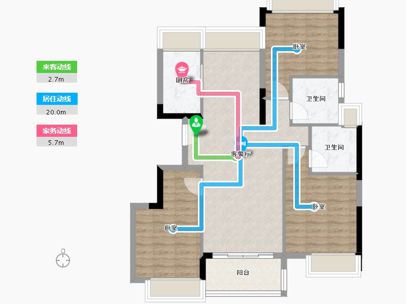 广东省-珠海市-平沙九号广场-85.12-户型库-动静线