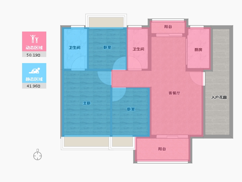 广东省-广州市-花都凤凰御景-95.37-户型库-动静分区