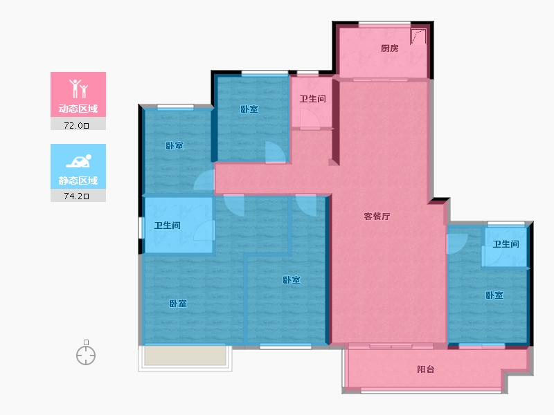 湖南省-岳阳市-北控·岳州府-132.23-户型库-动静分区