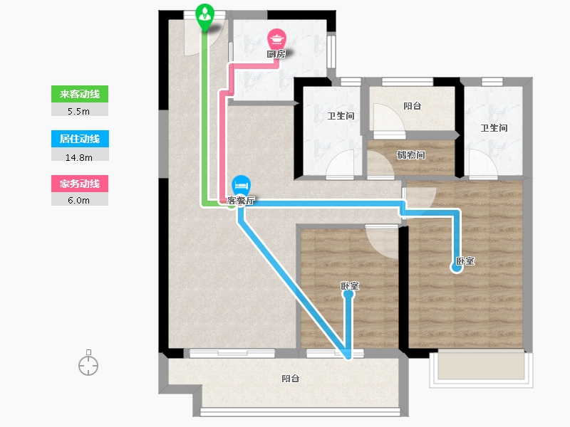 湖南省-长沙市-澳海文澜府-85.00-户型库-动静线