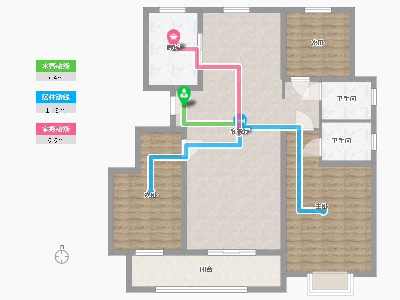 山东省-泰安市-洸河水岸-114.00-户型库-动静线