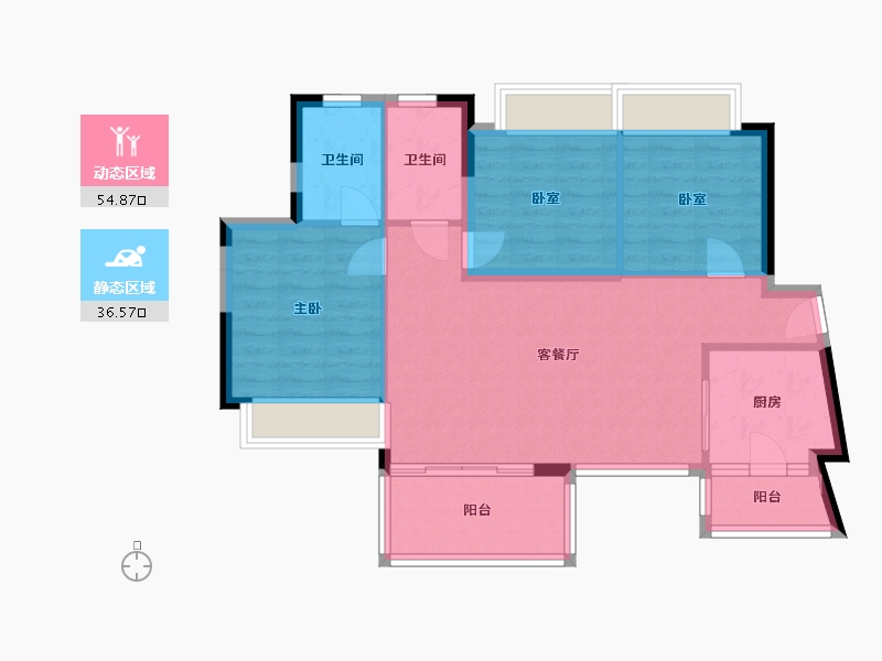 广东省-深圳市-佳兆业碧海云天-82.40-户型库-动静分区