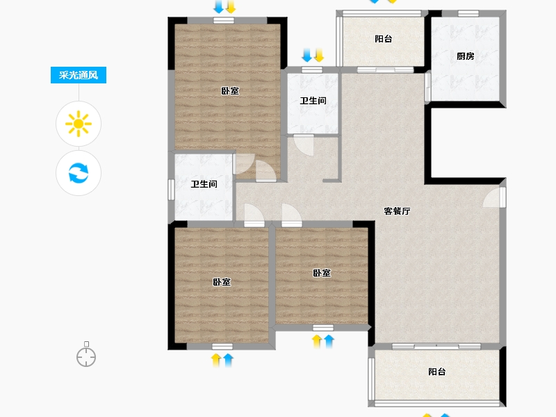 湖南省-怀化市-華園-142.21-户型库-采光通风