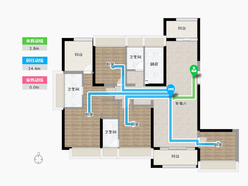 广东省-广州市-美的绿城凤起兰庭-136.15-户型库-动静线