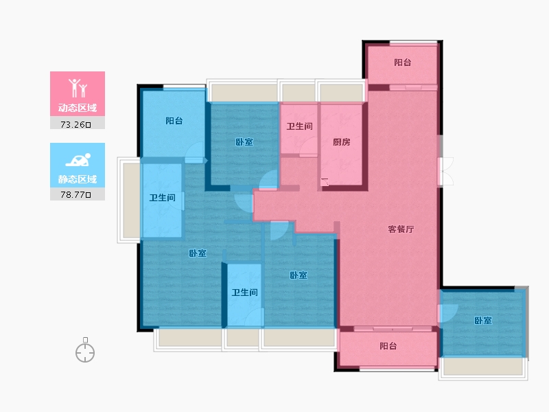 广东省-广州市-美的绿城凤起兰庭-136.15-户型库-动静分区