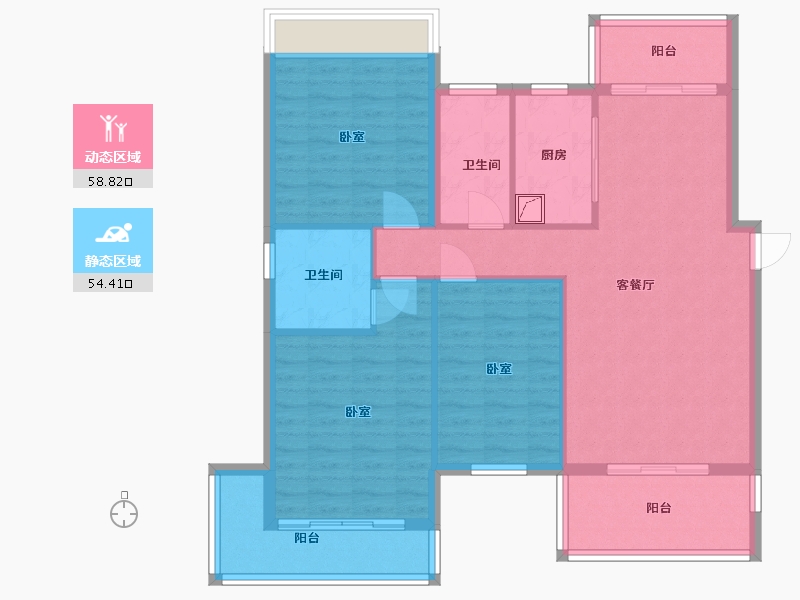 湖南省-怀化市-芷江融福苑-102.24-户型库-动静分区