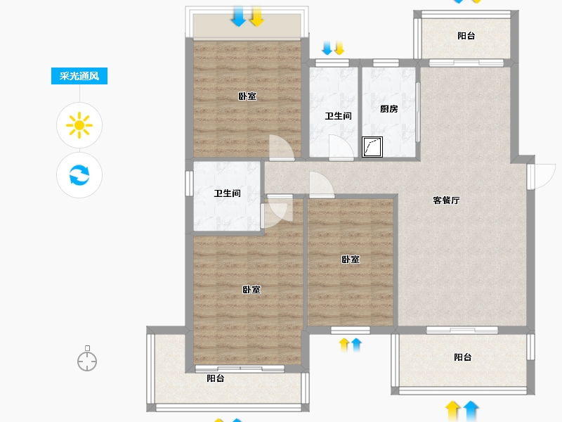 湖南省-怀化市-芷江融福苑-102.24-户型库-采光通风