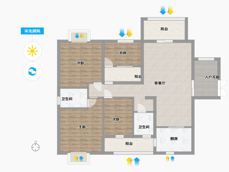 湖南省-张家界市-尚德公馆-107.10-户型库-采光通风