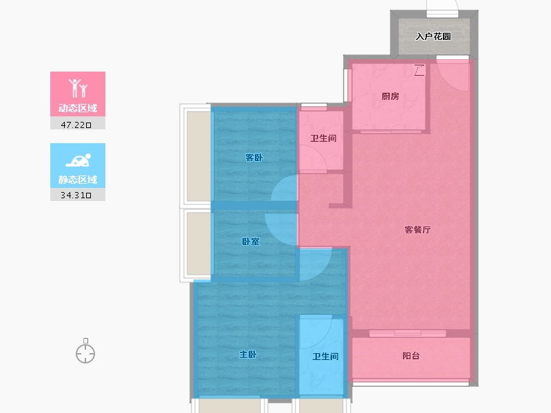 广东省-珠海市-时代·香海彼岸-76.01-户型库-动静分区