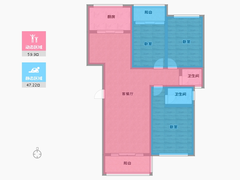 湖南省-娄底市-福源国际汽贸城-95.27-户型库-动静分区