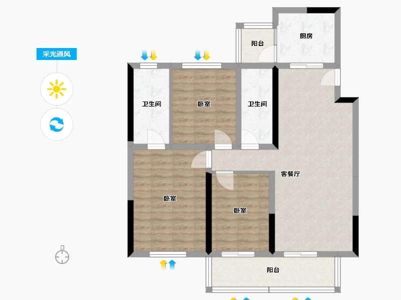 湖南省-长沙市-中煤和悦府-92.28-户型库-采光通风